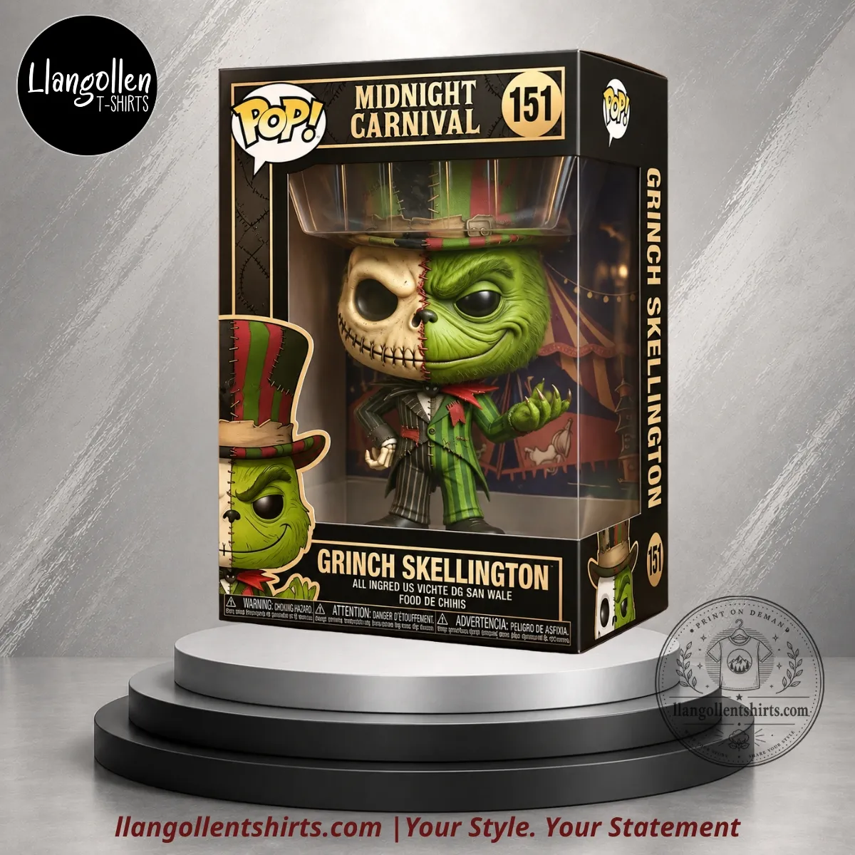 The Grinch x Jack Skellington Grinch Skellington Stitched Top Hat Patchwork Suit Funko Pop Concept Figure 2026