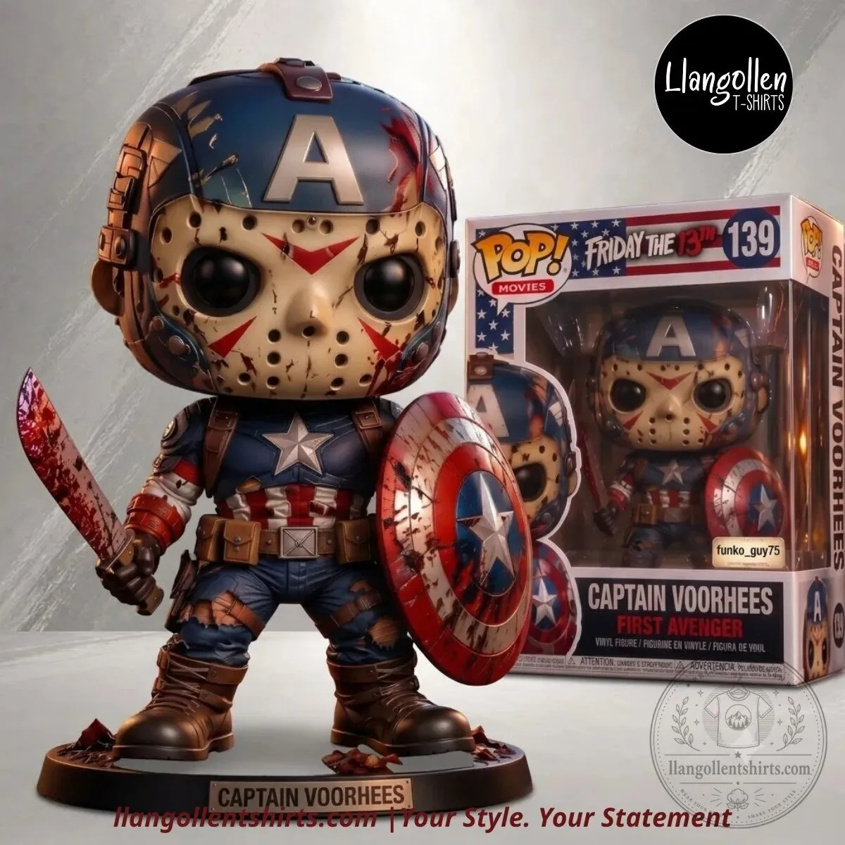 Jason Voorhees x Captain America Captain Voorhees Funko Pop Movies 139 Shield & Machete Horror Superhero Vinyl Figure Concept 4 Jason Voorhees x Captain America Captain Voorhees Funko Pop Movies 139 Shield & Machete Horror Superhero Vinyl Figure Concept