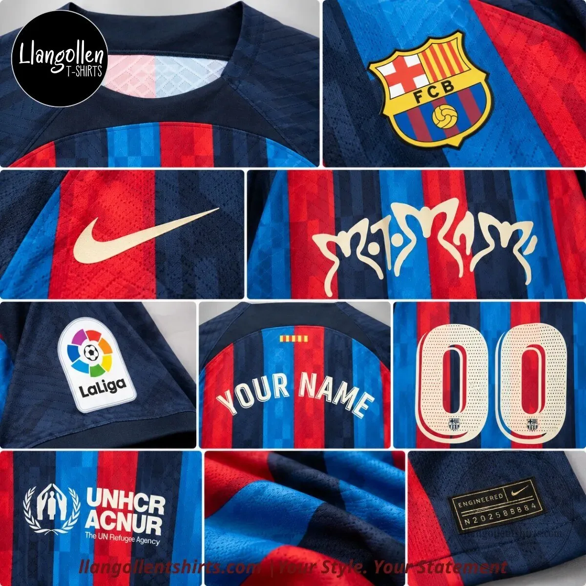 FC Barcelona x Rosalia MOTOMAMI 202223 El Clasico Home Jersey – Custom Name & Number Special Edition FC Barcelona x Rosalia MOTOMAMI 2022/23 El Clasico Home Jersey – Custom Name & Number Special Edition – image 2 of 4