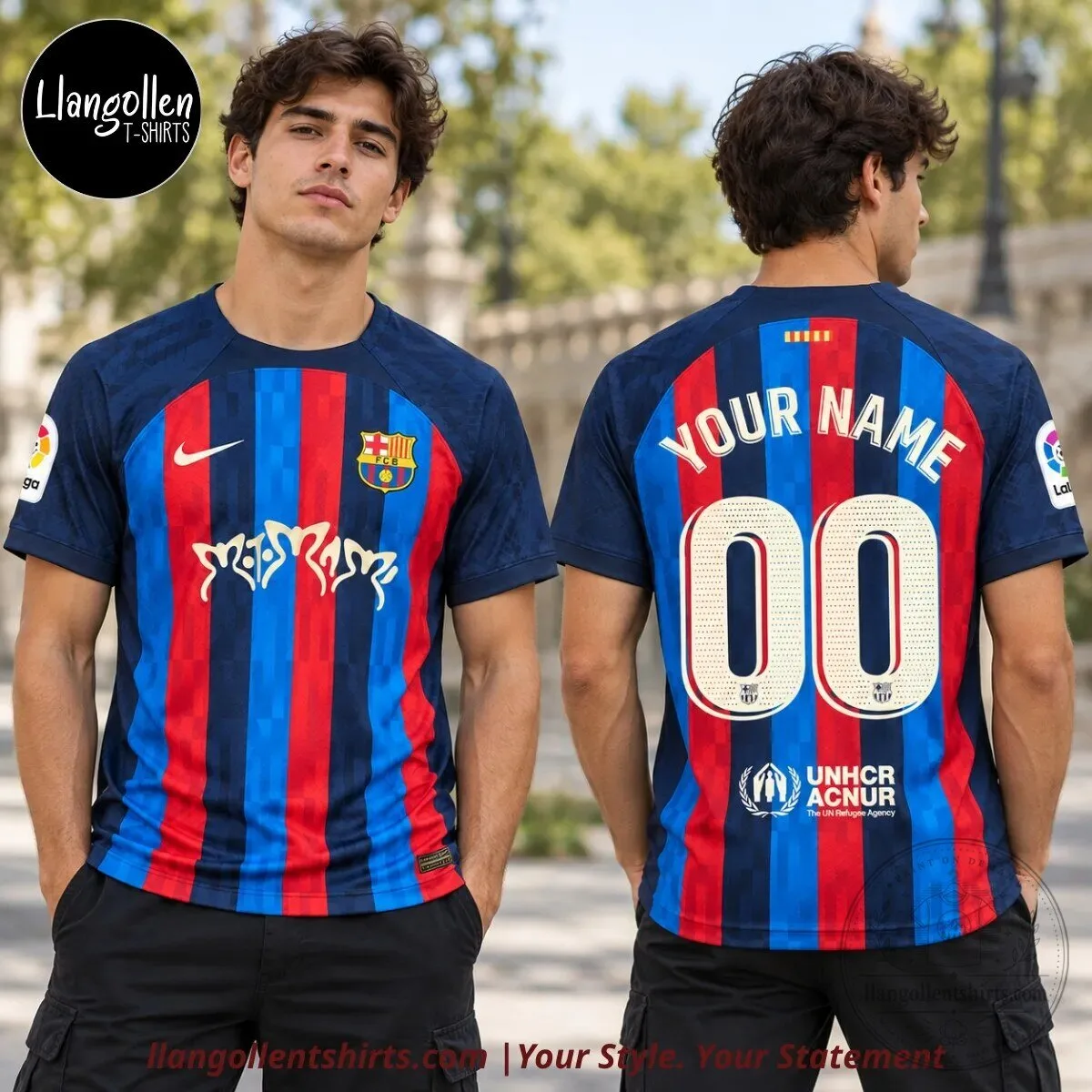 FC Barcelona x Rosalia MOTOMAMI 202223 El Clasico Home Jersey – Custom Name & Number Special Edition FC Barcelona x Rosalia MOTOMAMI 2022/23 El Clasico Home Jersey – Custom Name & Number Special Edition – image 3 of 4