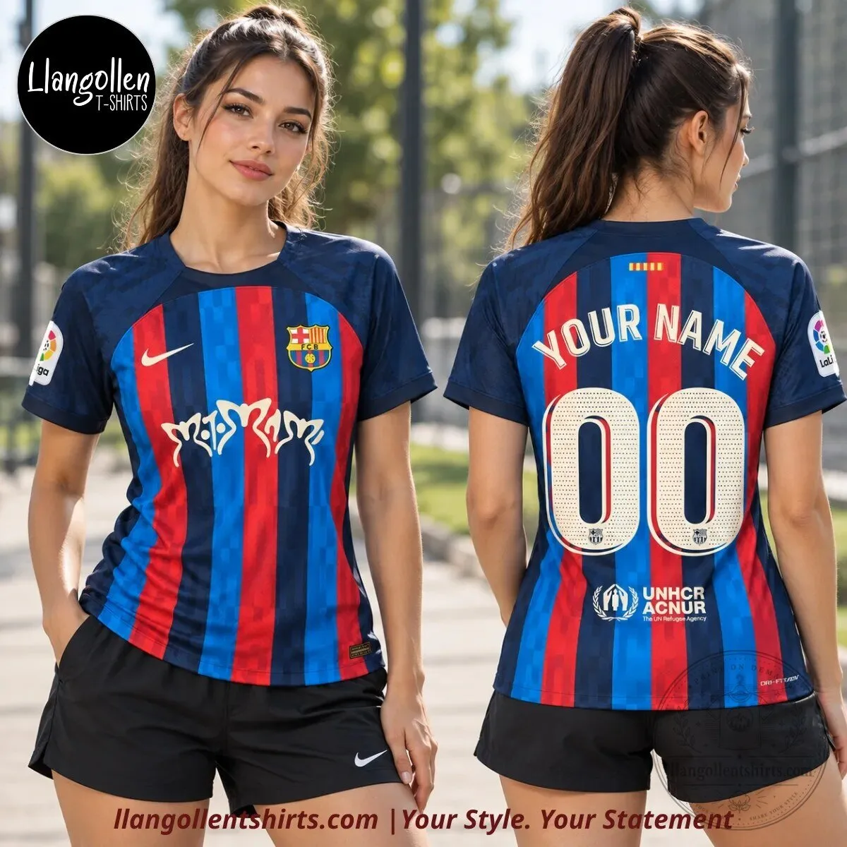 FC Barcelona x Rosalia MOTOMAMI 202223 El Clasico Home Jersey – Custom Name & Number Special Edition FC Barcelona x Rosalia MOTOMAMI 2022/23 El Clasico Home Jersey – Custom Name & Number Special Edition – image 4 of 4