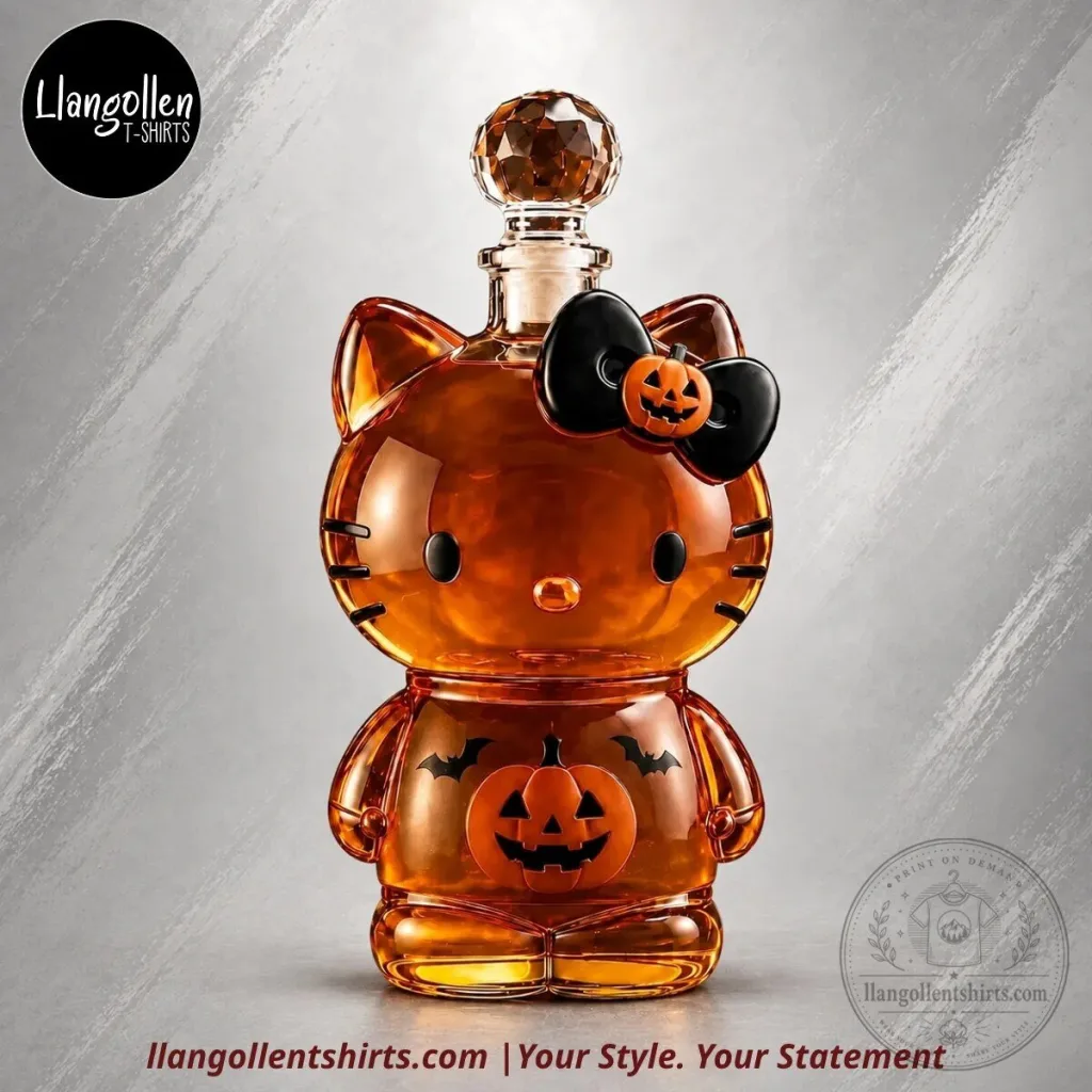 Hello Kitty-Inspired Halloween Jack-O’-Lantern Glass Whiskey Decanter Collectible Bar Decor Hello Kitty-Inspired Halloween Jack-O’-Lantern Glass Whiskey Decanter Collectible Bar Decor
