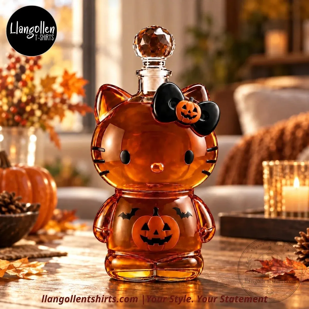 Hello Kitty-Inspired Halloween Jack-O’-Lantern Glass Whiskey Decanter Collectible Bar Decor 9 Hello Kitty-Inspired Halloween Jack-O’-Lantern Glass Whiskey Decanter Collectible Bar Decor