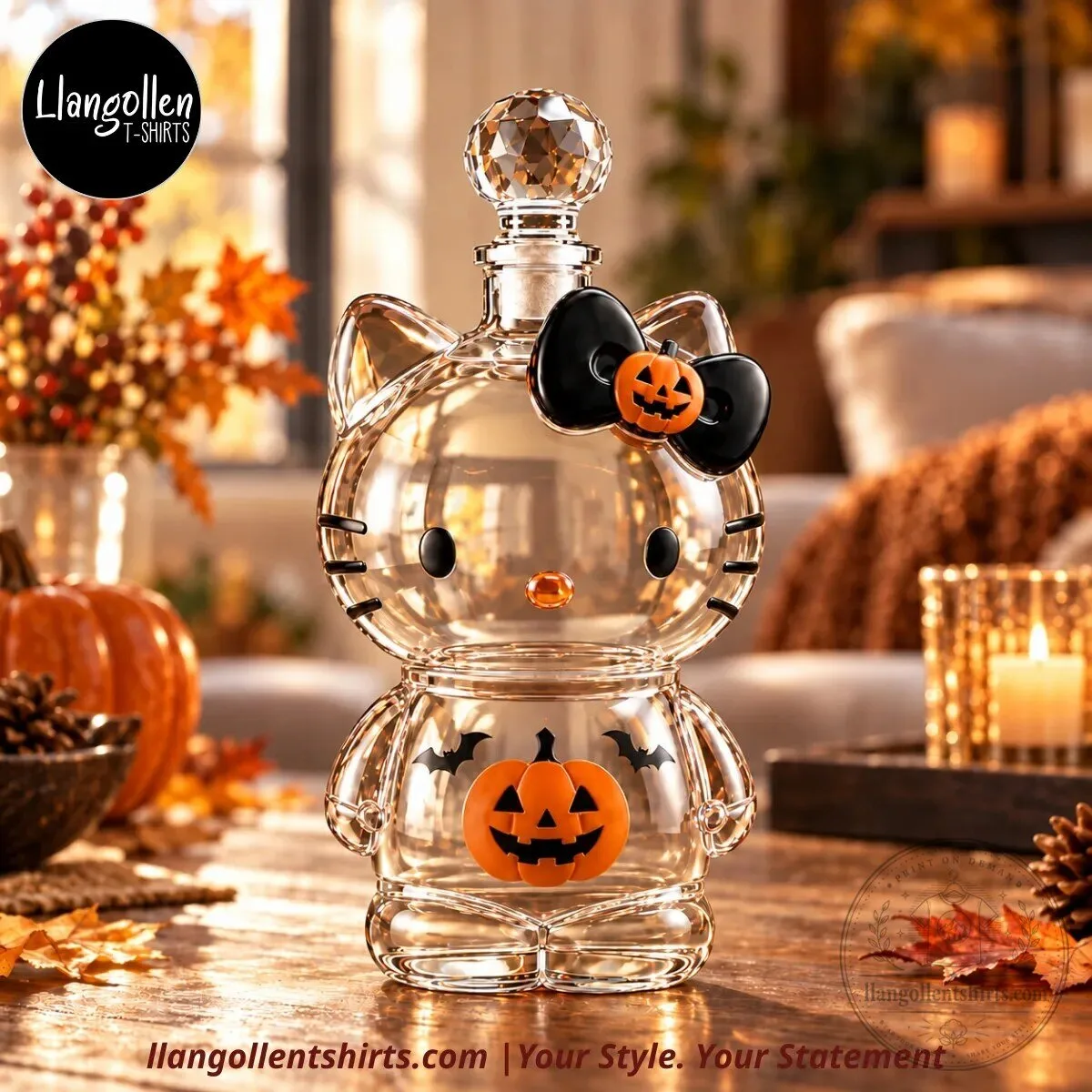 Hello Kitty-Inspired Halloween Jack-O’-Lantern Glass Whiskey Decanter Collectible Bar Decor 10 Hello Kitty-Inspired Halloween Jack-O’-Lantern Glass Whiskey Decanter Collectible Bar Decor
