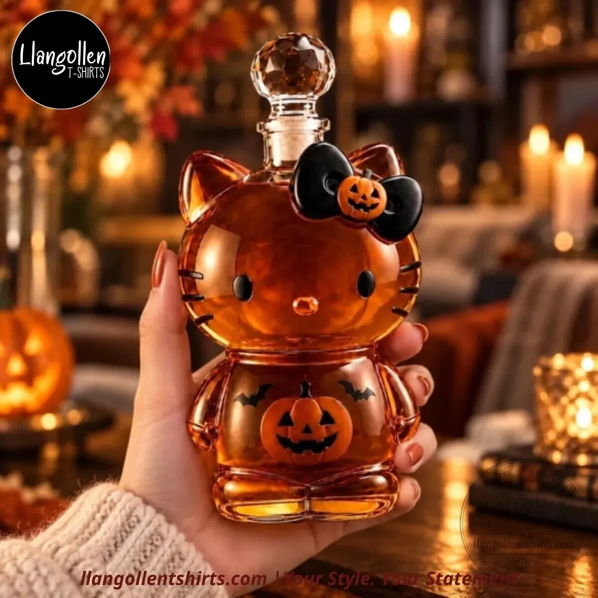 Hello Kitty-Inspired Halloween Jack-O’-Lantern Glass Whiskey Decanter Collectible Bar Decor 11 Hello Kitty-Inspired Halloween Jack-O’-Lantern Glass Whiskey Decanter Collectible Bar Decor