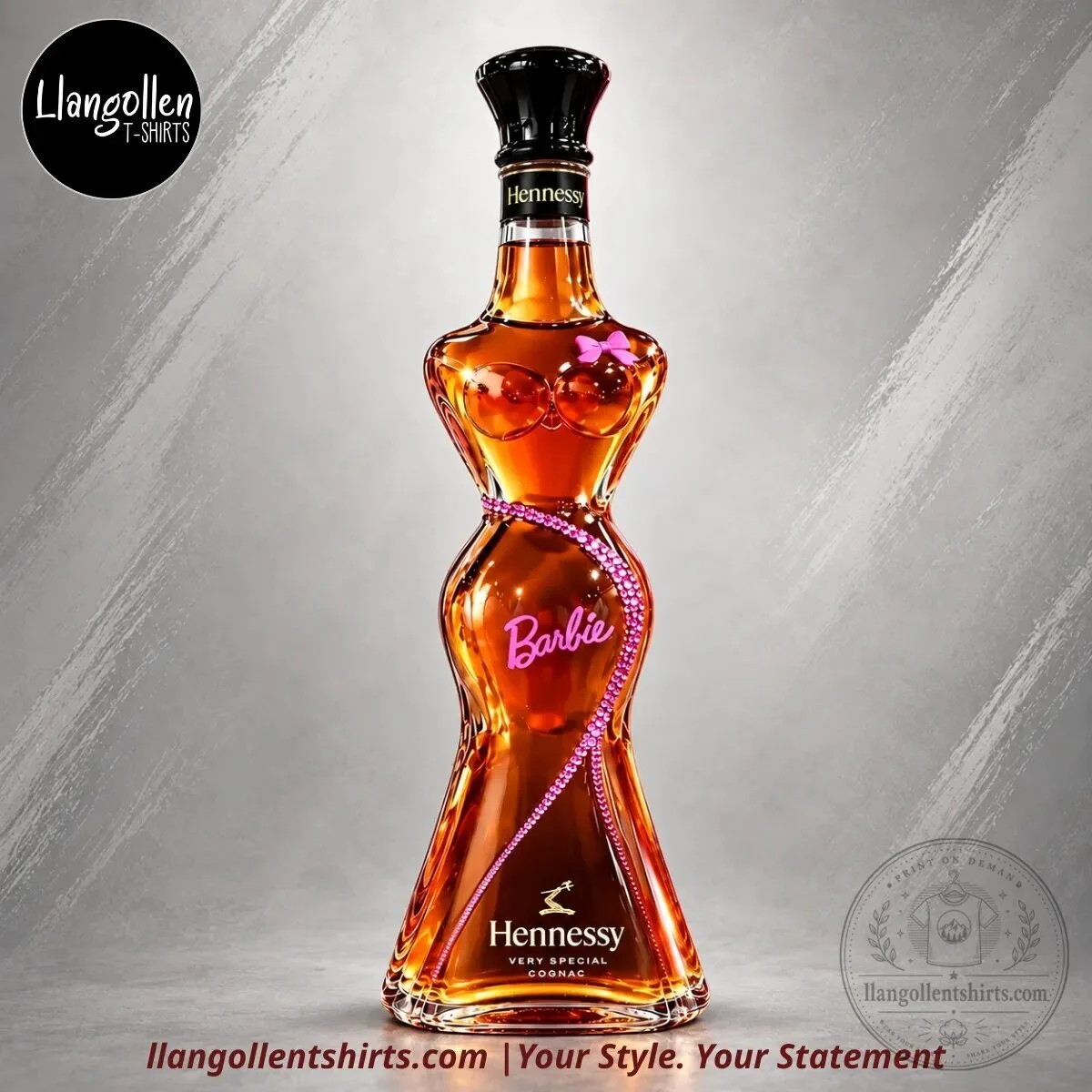 Hennessy & Barbie-Inspired Pink Glam Female Silhouette Cognac Decanter Concept Collectible 4 Hennessy & Barbie-Inspired Pink Glam Female Silhouette Cognac Decanter Concept Collectible